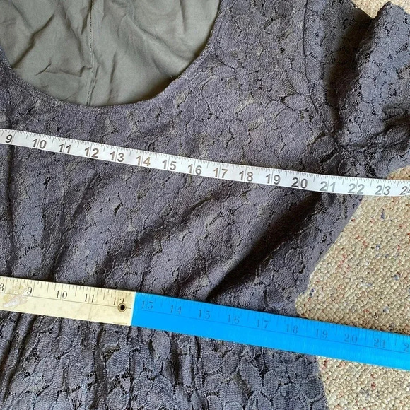 Swak Gray Harlow Nylon Lace Lined Midi Date Night Out Dress Women Plus Size 1X - Picture 2 of 7